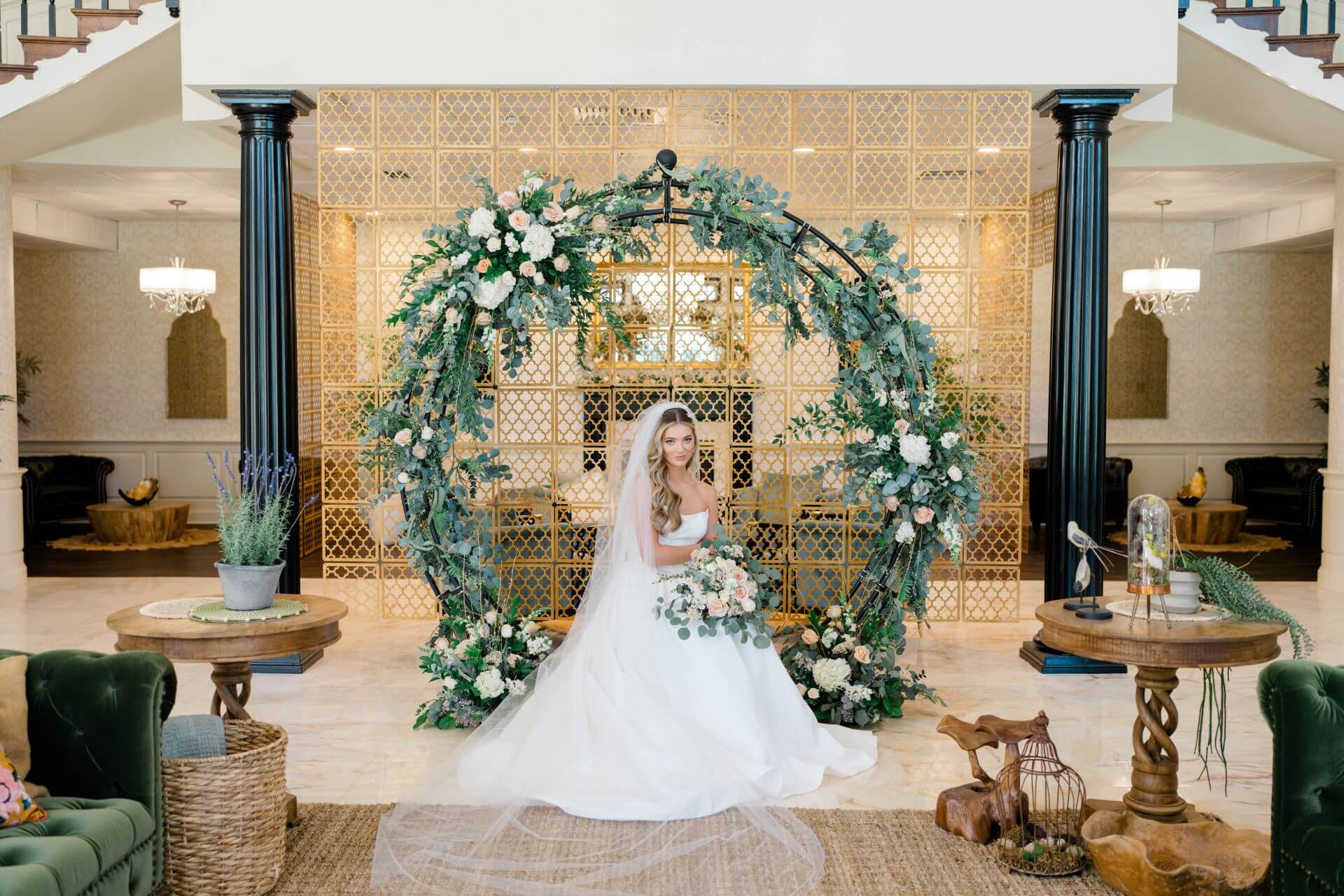 Beautiful bride posed for her wedding photo in our event venue